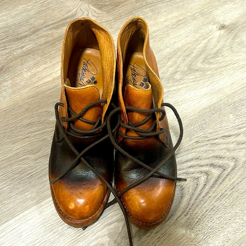 Brown Heeled Booties, Italian Leather